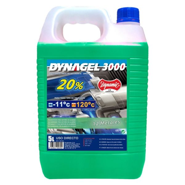 Anticongelante DYNAGEL 3000 20% verde - 5 lt