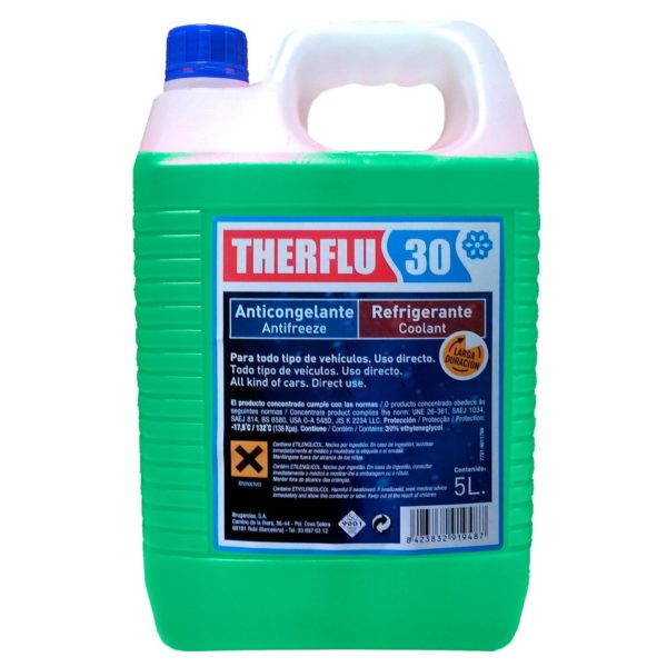 Anticongelante/refrigerante THERFLU 30% verde - 5 lt